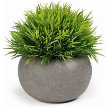 Mainstays Artificial Boxwood Plant With Cement Pot In Gray