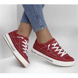 Skechers Women's Arch Fit Arcade - Arcata Sneaker | Size 5.0 | Red | Textile | Vegan | Machine Washable