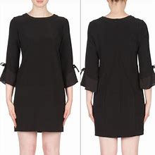 Joseph Ribkoff Dresses | New Joseph Ribkoff Black Bow Sleeve Shift Dress 6 | Color: Black | Size: 6