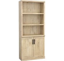 Sauder Aspen Post 71"H 5-Shelf Bookcase With Doors, Prime Oak