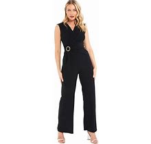 Quiz Women's Palazzo Jumpsuit With Embellished Buckle
