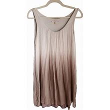 Prontomoda Guisy Dresses | Prontomoda Guisy Silk Dress Large Women's Cream Tan Ombre Sleeveless | Color: Cream/Tan | Size: L