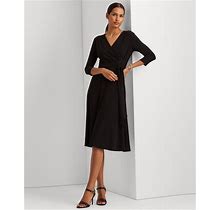 Lauren Ralph Lauren Surplice Jersey Dress - Black - Size 8