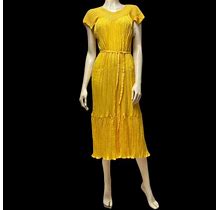 Naqui Dress Sunshine Yellow Crochet Bodice Summer Casual Career Belted