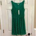 Lc Lauren Conrad Dresses | New Lc Lauren Conrad Green Lace Twirl Dress Small Stretchy Comfy Lightweight | Color: Green | Size: S
