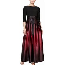 S.L. Fashions Women's Long Satin Ombre Party Dress With Pockets (Missy And Petite)