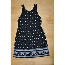Girls Old Navy Size M 8 Black White Cotton Sleeveless Summer Dress Ln