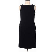 Agnona For Bergdorf Goodman Casual Dress - Sheath Boatneck Sleeveless: Black Solid Dresses - Women's Size 42