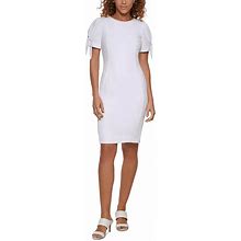Calvin Klein Dresses | Calvin Klein Women's Petite Tie-Sleeve Dress - White 4P | Color: White | Size: 4P