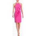 Vince Camuto Petite Ruffled Sheath Dress - Hot Pink - Size 2P