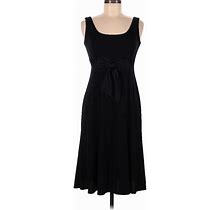 David Meister Casual Dress - A-Line Scoop Neck Sleeveless: Black Print Dresses - Women's Size 8