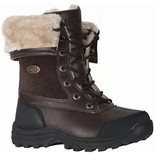 Lugz Womens Tambora Water Resistant Flat Heel Winter Boots | Brown | Regular 10 | Boots Winter Boots | Faux Fur Trim|Cushioned|Water Resistant|Comfort