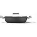Smeg Cookware 11-Inch Black Deep Pan With Lid