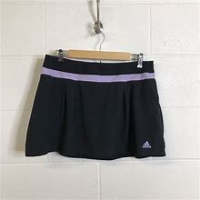 Adidas Skirts | Adidas Climalite Womens Pleated Front Golf Tennis Skirt Skort Black Lavender Lg | Color: Black/Purple | Size: L