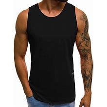 New Years Summer Clothes For Men 2023,Poropl Summer Slim Personality Sleeveless Men Clothes On Clearance Under 10.00 Black Size 4