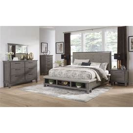 Ashley Hallanden Grey Upholstered Panel Storage Bedroom Set, Gray Contemporary And Modern Sets From Coleman Furniture