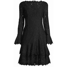 Shani Women's Tiered Flounce Lace Dress - Black - Size 6