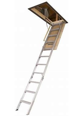 New Louisville Attic Ladder Slip Resistant Steps T-Handle 375 LB 25-1/2 X 54-In