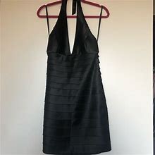 Bcbg Dresses | Bcbg Black Tiered Halter Dress | Color: Black | Size: 8