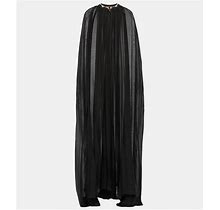 Miss Sohee, Embellished Silk Chiffon Cape, Women, Black, One Size Fits All, Jackets