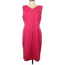 Talbots Casual Dress - Sheath: Pink Solid Dresses - Women's Size Large