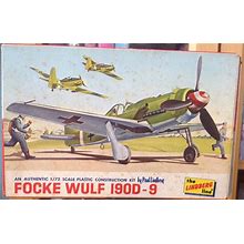 Lindberg 1:72 WWII Focke Wulf I90D-9 Vintage Model Airplane Kit 433-39, Complete