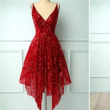 Zapaka Dresses | Like New Rich Red Flowy Fitted Bodice Dress | Color: Red | Size: 00P