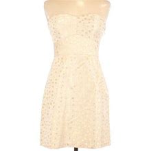 Anthropologie Hutch Gold Embroidered Strapless Dress, Women's Size 6