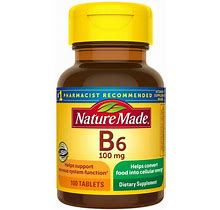 Nature Made Vitamin B6 100 Mg Tablets, 100 Count For Metabolic Health