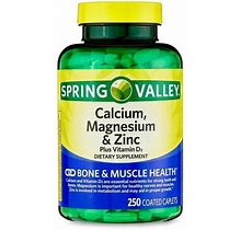 Spring Valley Calcium Magnesium And Zinc Dietary Supplement - 250 Caplets