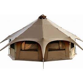 TOMOUNT Canvas Tent With Stove Jack Bell Tent For Camping Luxury Glamping Yurt Tent 16.4ft Dia