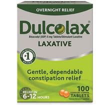 Dulcolax Stimulant Laxative Tablets, Overnight Relief - 100.0 Ea