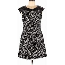 Betsey Johnson Casual Dress - A-Line Crew Neck Short Sleeves: Black Dresses - Women's Size 8