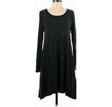 Nina Leonard Casual Dress - Sweater Dress: Green Polka Dots Dresses - Women's Size 8