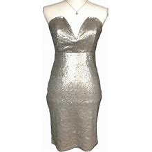 Alythea Dresses | Alythea Sequin Sheath Dress Great Condition | Color: Silver | Size: M