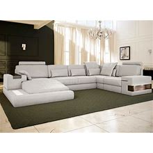 Big Sectional Grey Leather Sofa Living Room Couch On Sale At Premium-Sofas - BULLHOFF