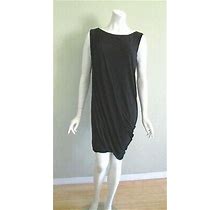 Tahari Stretch Knit Sleeveless Bubble Hem Dress In Black Size M