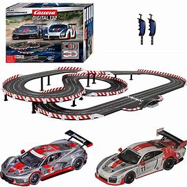 Carrera Digital Electric Slot Car Racing Track Set Includes Two Cars & Two Dual-Speed, D132 Peak Performance