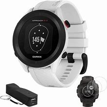 Garmin 010-02472-02 Approach S12 GPS Golf Watch 42K+ Preloaded Courses White Bundle With 2-Pack Screen Protector For Garmin Watches And Deco Essential