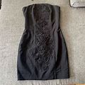 H&M Dresses | H&M Black Strapless Corset Short Dress Zipper Bodycon Lace Embroidered Halloween | Color: Black | Size: 6