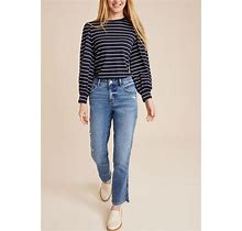 Maurices Women's Jeans Everflex™ Curvy High Rise Slim Straight Ankle Jean Blue Denim Size 6