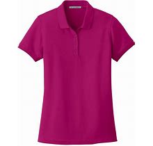 Port Authority Women's Plus Size Classic Custom Logo Pique Polo Shirt - Pink Azalea - 3X