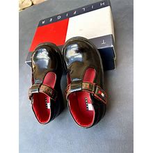 New Tommy Hilfiger New Born Baby Girls Leather Dress Shoes 2m