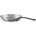 Mauviel M'cook CI 5-Ply Polished Stainless Steel Round Frying Pan With Cast Iron Handles, 11.8-In, Made In France