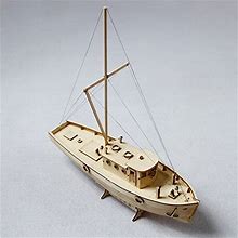 HAPYLY Scale DIY Hobby Wooden Ship Science Equipmen Assembly Model Boat Kits Sailing Boat Kit Decor Toy Gift (1:30)