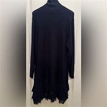 Venus Dresses | Venus Sweater Dress With Ruffles Size 1X | Color: Black | Size: 1X