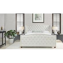 Jennifer Taylor Marcella Upholstered Shelter Headboard Bed, Antique White By Ashley, Furniture > Bedroom > Headboards