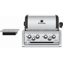 Broil King Imperial 490 4-Burner Built-In Propane Gas Grill With Rotisserie & Side Burner - - 956084 Silver Stainless Steel New