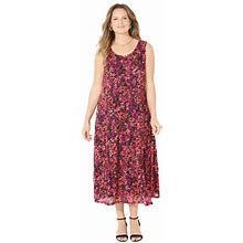 Catherines Women's Plus Size Printed Lace Dress