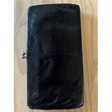 Hobo International Leather Wallet Clutch Black (See Pics For Details)